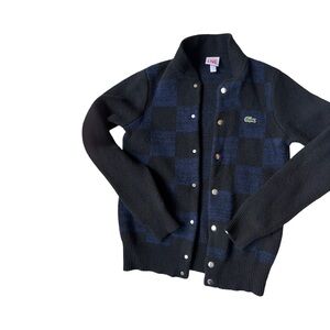 Lacoste Navy and Black Checkered Sweater